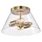 Nuvo Dover 2-Light Small Flush Mount - Vintage Brass with Clear Glass 60/7419 - alternate 5